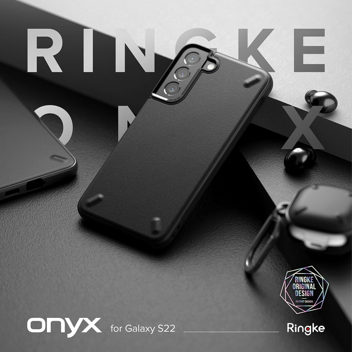 Kép 11/11 - Ringke Galaxy S22 tok, Onyx, Sötét szürke