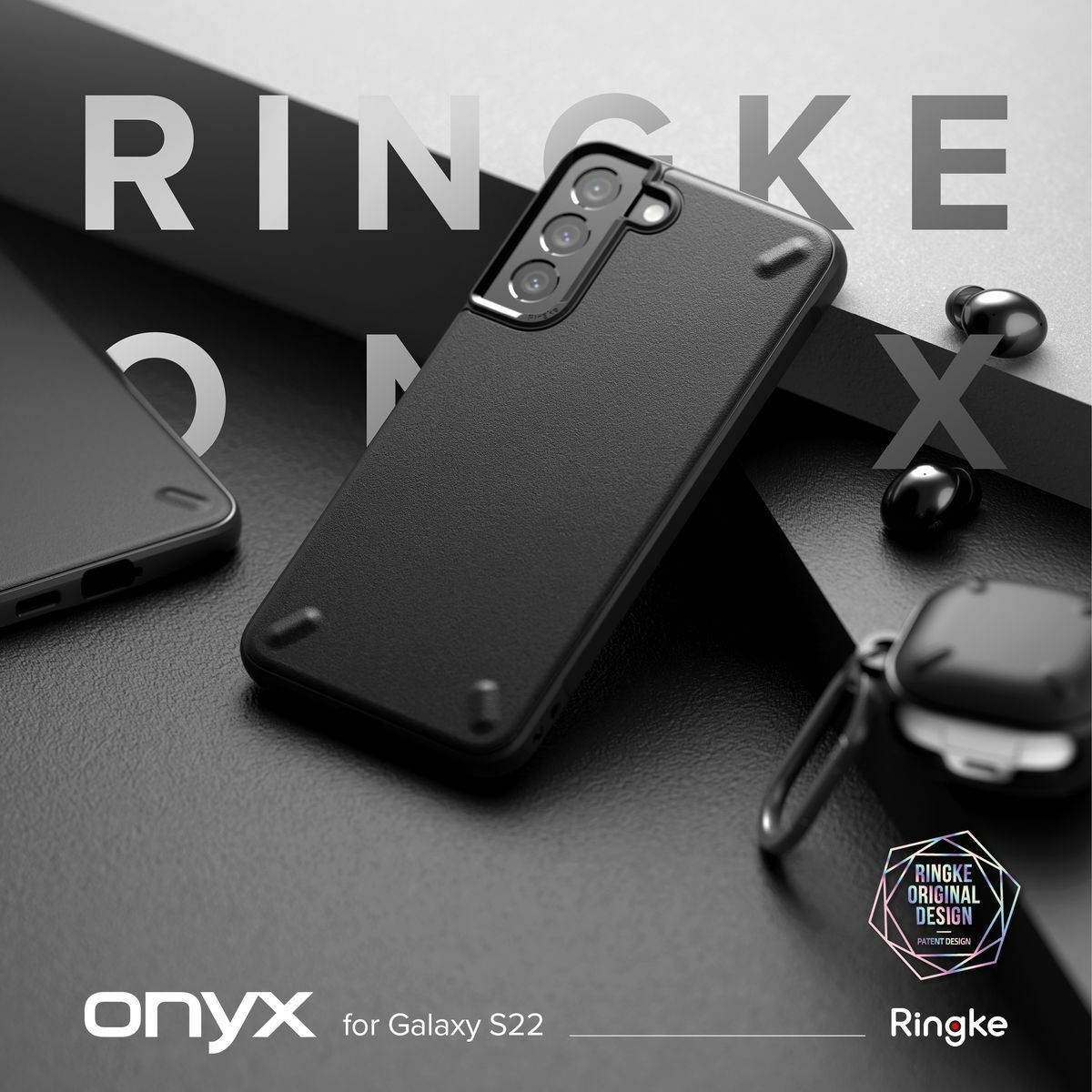 Kép 11/11 - Ringke Galaxy S22+ tok, Onyx, Sötét szürke