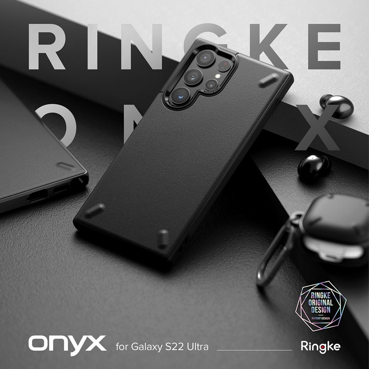 Ringke Galaxy S22 Ultra tok, Onyx, Fekete