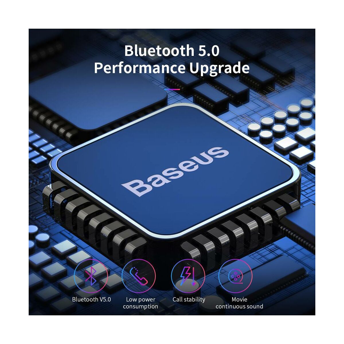 Kép 5/8 - Baseus Encok A03 Bluetooth mono fülhallgató headset, fehér (NGA03-02)