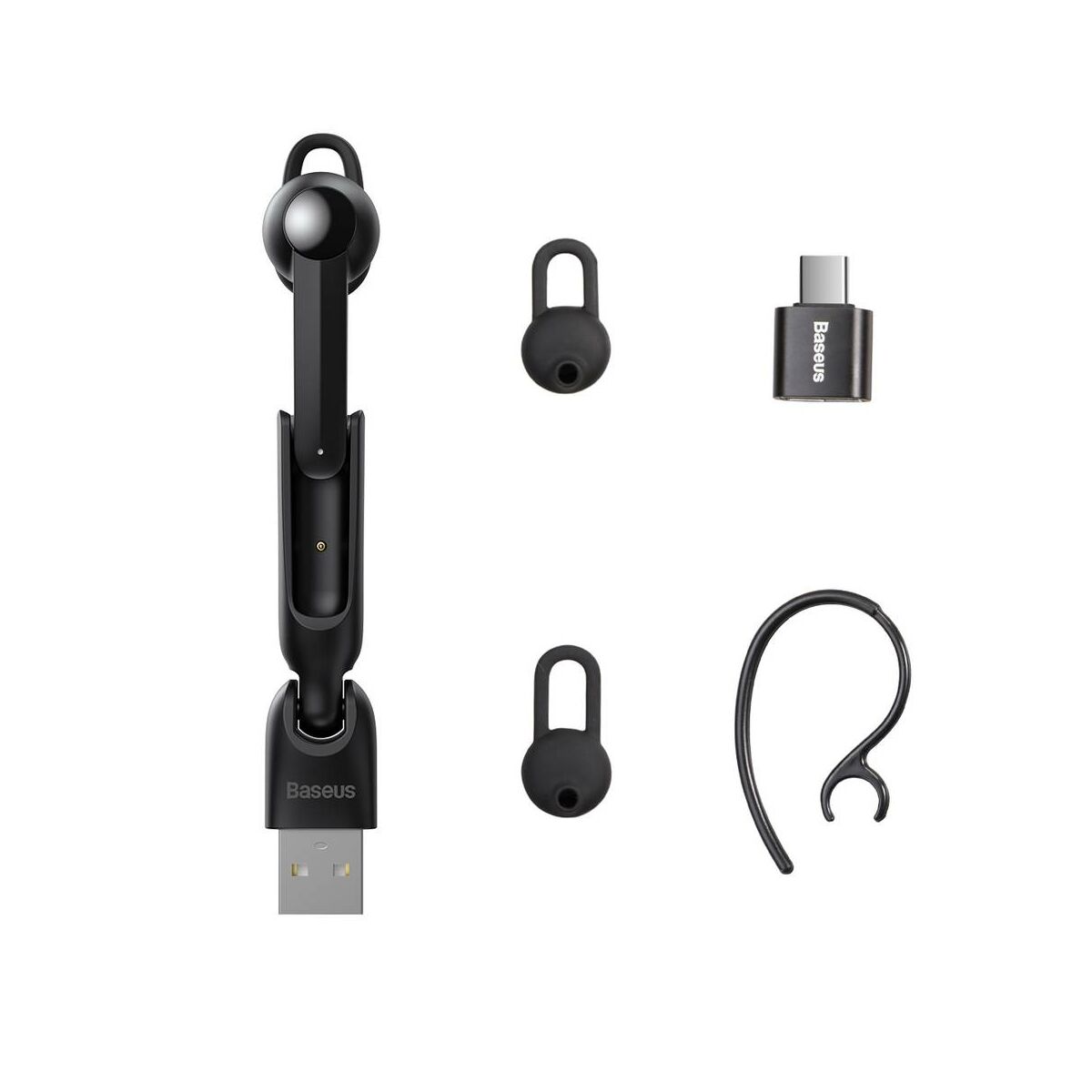 Kép 10/12 - Baseus fülhallgató, Bluetooth Encok A05, Headset, vezeték nélküli, Mono, BT 5.0, fekete (NGA05-01)