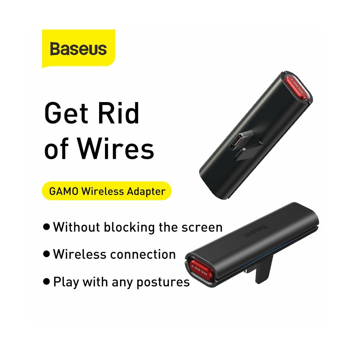 Kép 5/16 - Baseus játék eszköz, Nintendo Switch, GAMO BA05 Bluetooth adapter, Type-C, fekete (NGBA05-01)