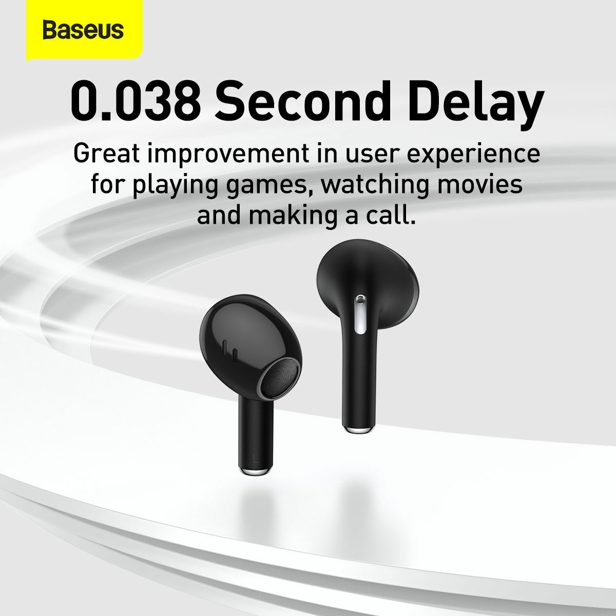 Baseus fülhallgató, Bluetooth Bowie E8, BT 5.0, IPX5, TWS, fekete (NGE8-01)