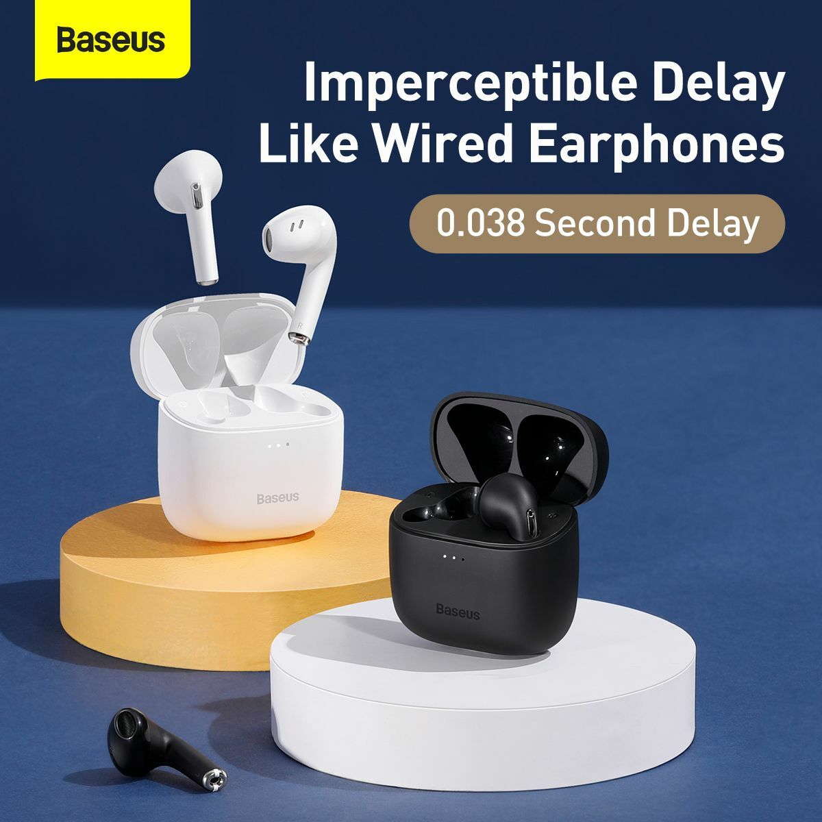 Kép 15/16 - Baseus fülhallgató, Bluetooth Bowie E8, BT 5.0, IPX5, TWS, fekete (NGE8-01)