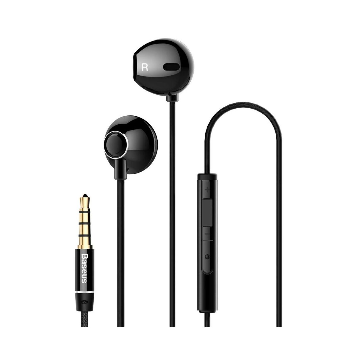 Kép 2/7 - Baseus fülhallgató, Encok H06, lateral-in-ear, mini jack, vezetékes, fekete (NGH06-01)