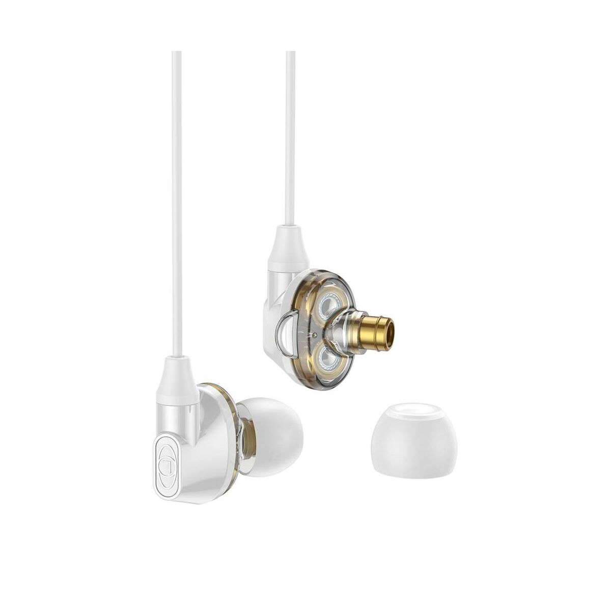 Kép 4/9 - Baseus fülhallgató, Encok H08, Immersive virtual 3D gaming, mini jack, vezetékes, vezérlővel, fehér/szürke (NGH08-2G)