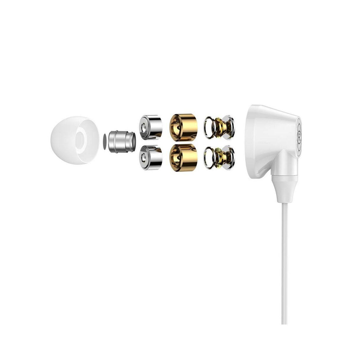 Kép 8/9 - Baseus fülhallgató, Encok H08, Immersive virtual 3D gaming, mini jack, vezetékes, vezérlővel, fehér/szürke (NGH08-2G)