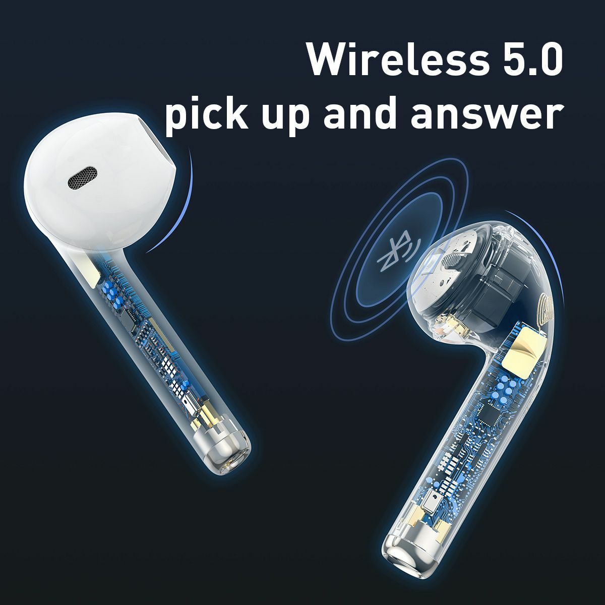 Kép 5/8 - Baseus fülhallgató, Bluetooth Encok W04 TWS Truly Wireless headset, fekete (NGW04-01)