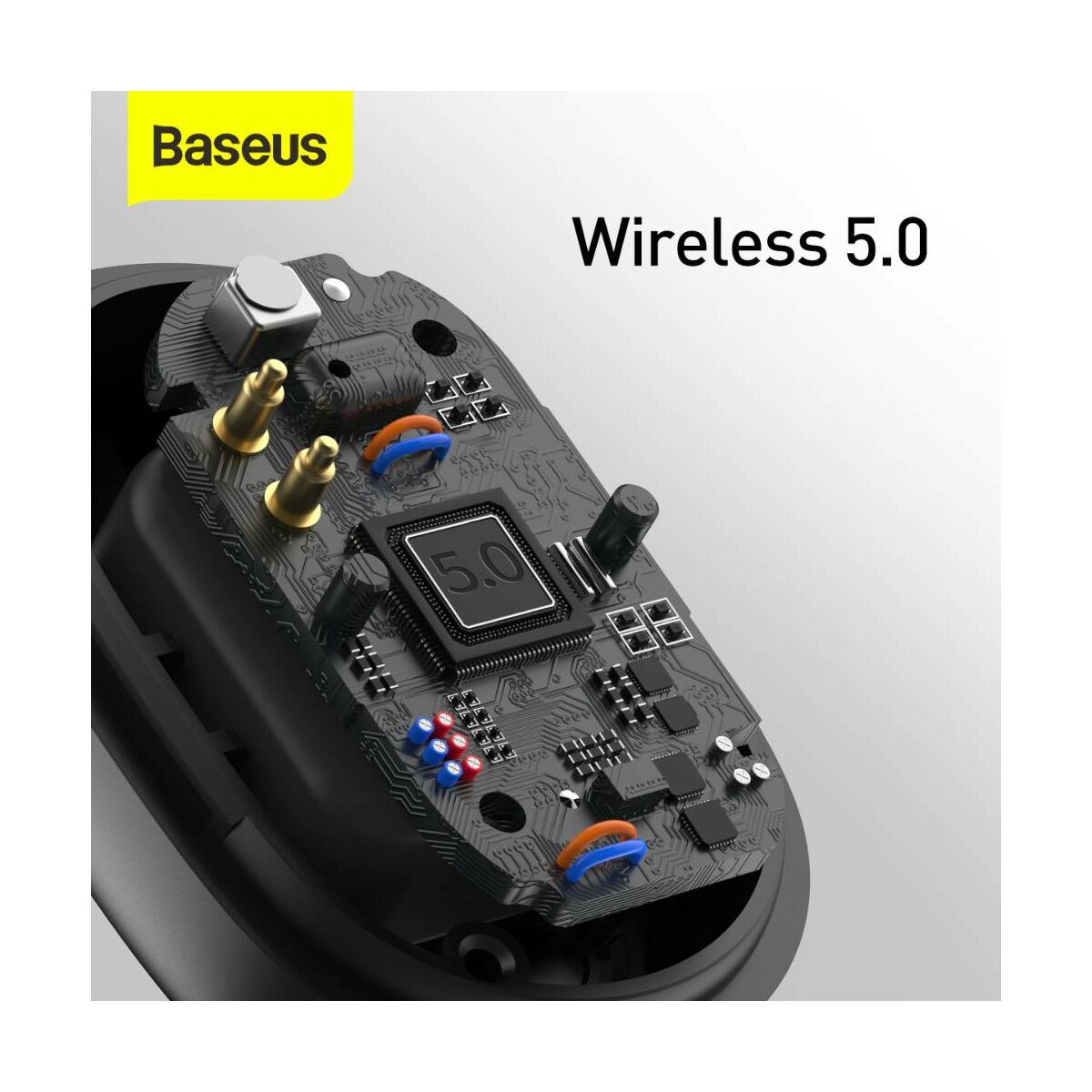 Kép 9/16 - Baseus fülhallgató, Bluetooth Encok WM01 True Wireless, vezeték nélküli, BT 5.0 TWS, akár 10m kommunikációs távolság, fekete (NGWM01P-01)