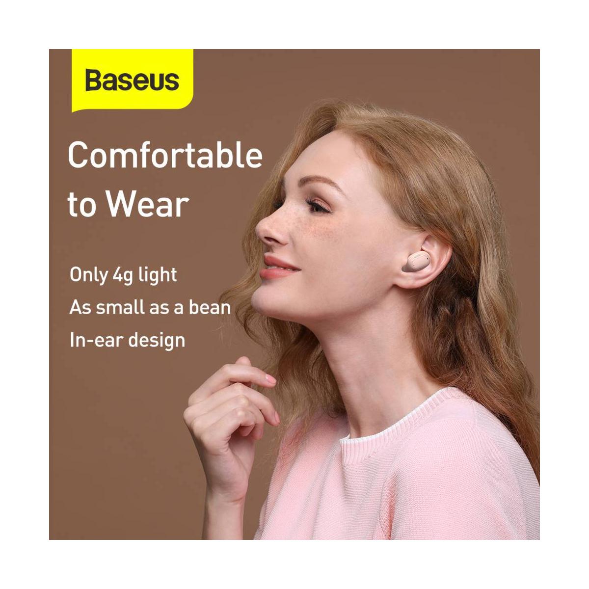 Kép 7/16 - Baseus fülhallgató, Bluetooth Encok WM01 True Wireless, vezeték nélküli, BT 5.0 TWS, akár 10m kommunikációs távolság, rózsaszín (NGWM01P-04)