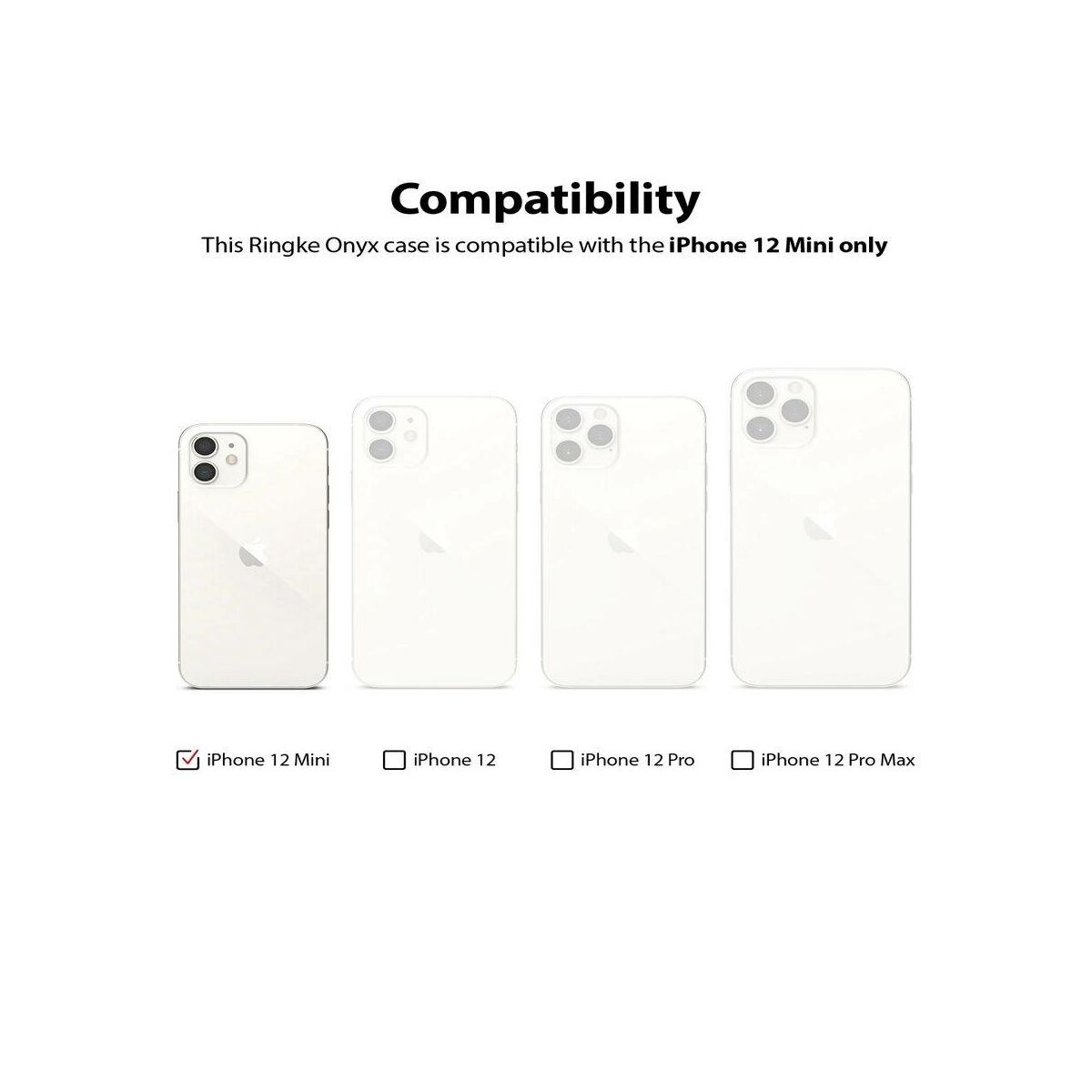 Ringke iPhone 12 mini tok, Onyx, Fekete