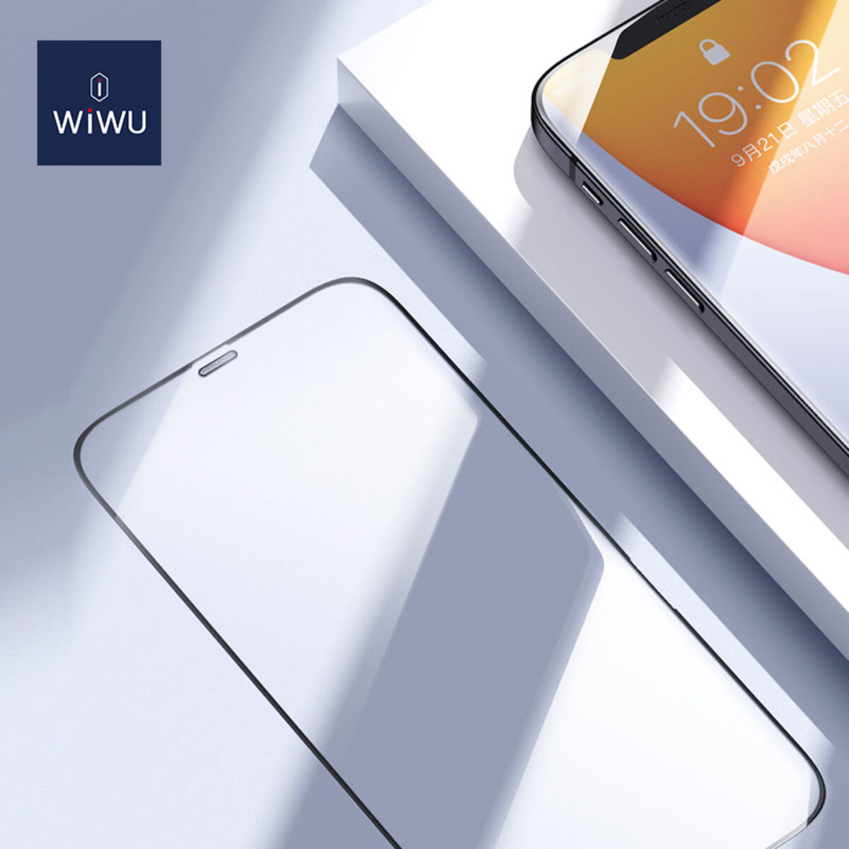 WiWU iPhone 12 Pro Max kijelzővédő üveg, teljes felületre, edzett üveg, átlátszó