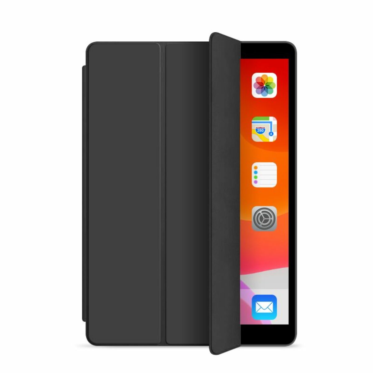WiWU iPad 9.7 (2017/18) tok, alvó és ébresztő/érzékelő mód, toll tartó réssel, műbőr, fekete