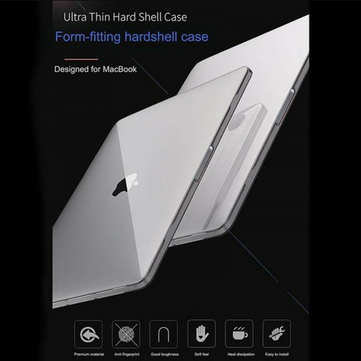 Kép 5/8 - WiWU MacBook Pro 15.4 inch (2016) tok, iSHIELD Hard Shell borító, fehér átlátszó