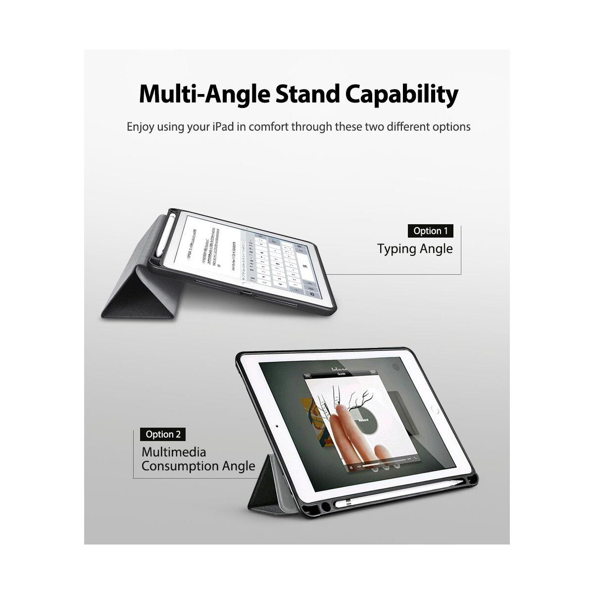 Kép 4/7 - Ringke iPad Pro 12.9 (2020) tok, Smart tok, Fekete