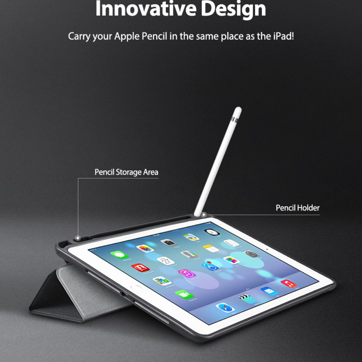Kép 5/7 - Ringke iPad Pro 12.9 (2020) tok, Smart tok, Fekete