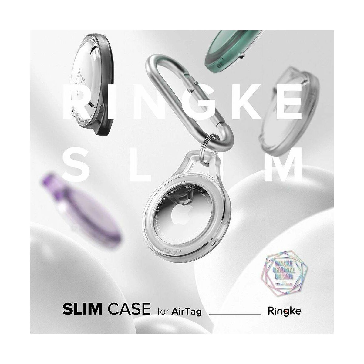 Kép 3/16 - Ringke AirTag tok, Slim (4db), Átlátszó