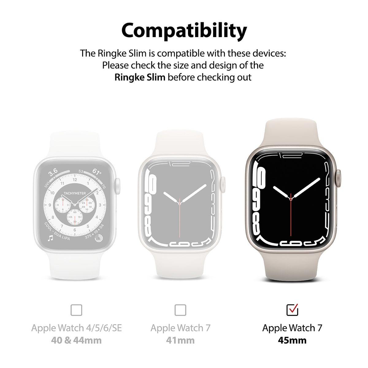 Kép 4/12 - Ringke Watch 7 Series, tok, 45 mm, Slim (2db/csomag), Átlátszó/Matt fekete