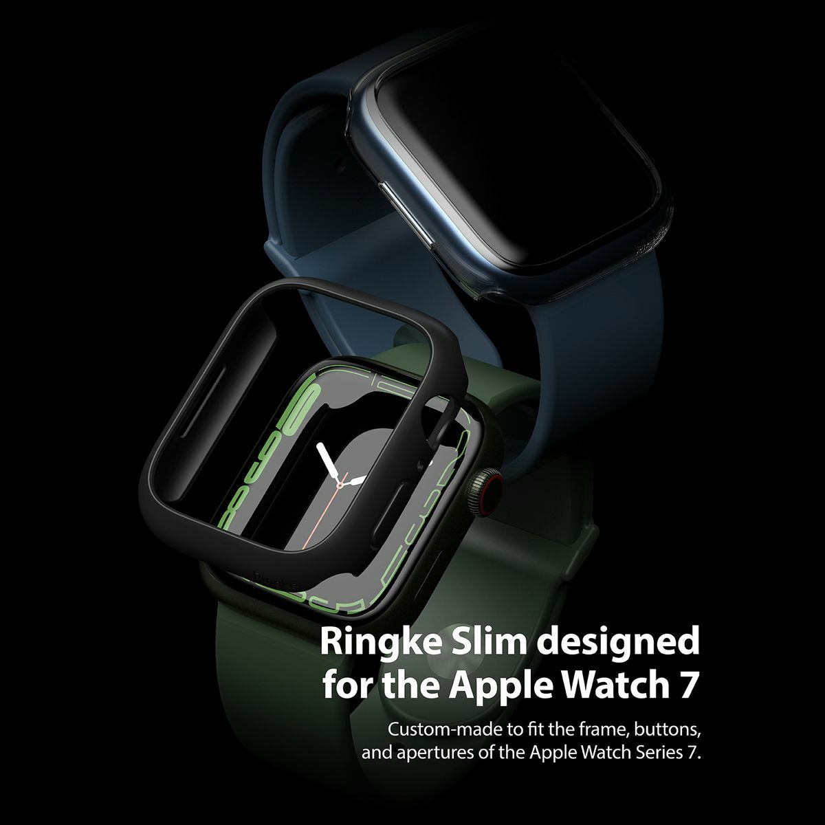 Kép 7/12 - Ringke Watch 7 Series, tok, 45 mm, Slim (2db/csomag), Átlátszó/Matt fekete