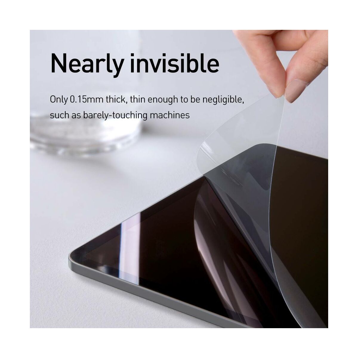 Kép 8/9 - Baseus iPad 10.2" 0.15 mm, kijelzővédő fólia (2019 modell), átlátszó (SGAPIPD-FZK02)