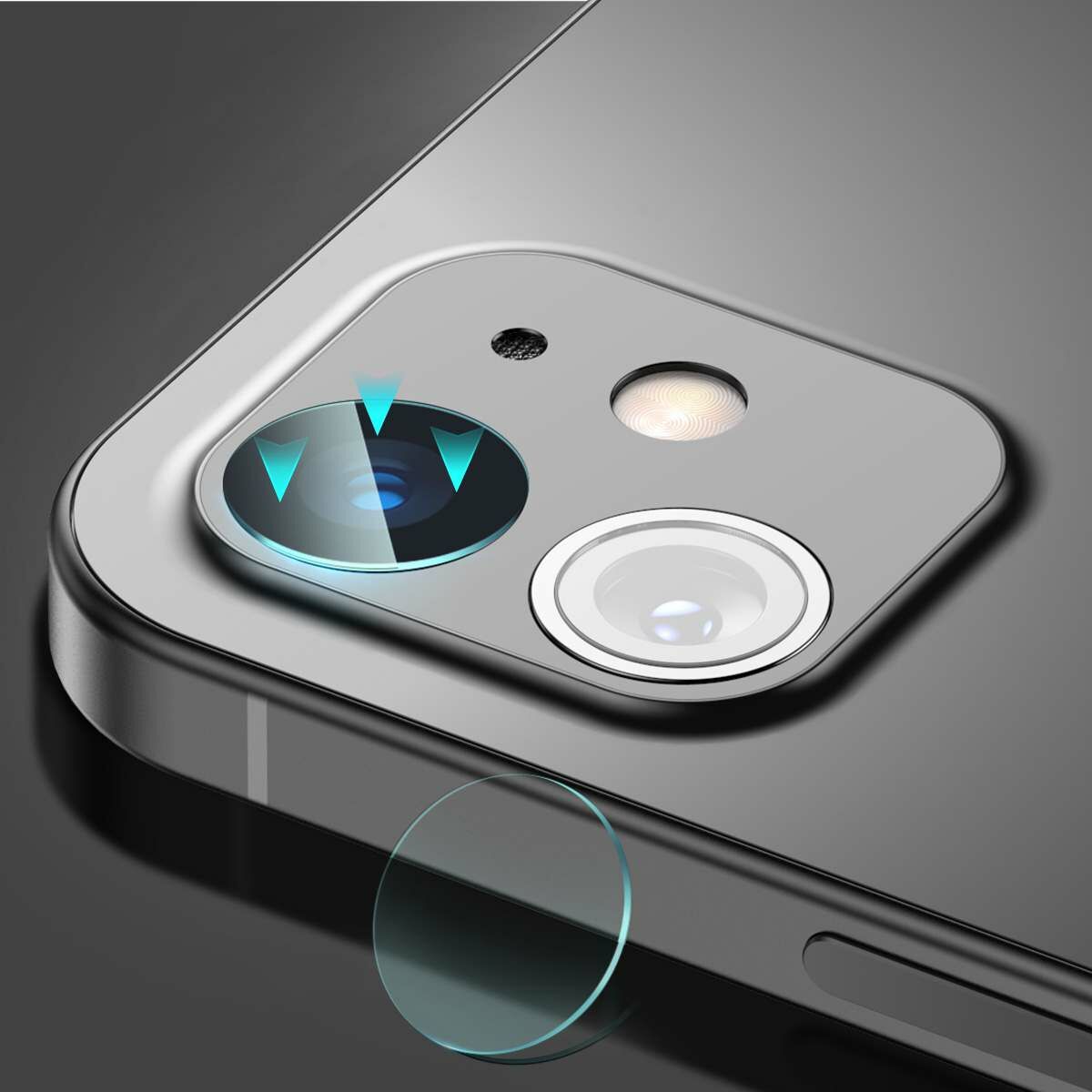 Kép 6/18 - Baseus iPhone 12 mini Kamera hátsó lencsevédő 0.25mm (2db / csomag) átlátszó (SGAPIPH54N-JT02)