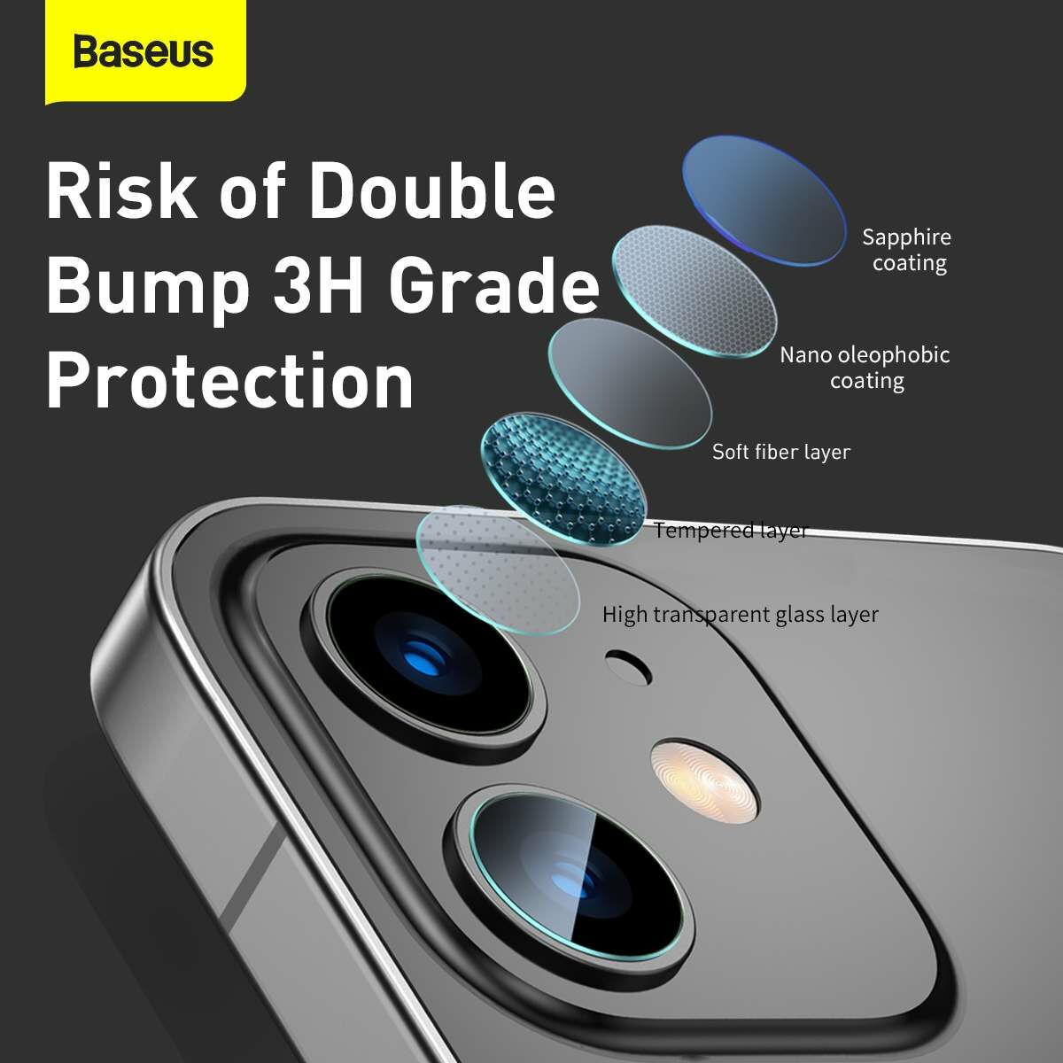 Kép 12/18 - Baseus iPhone 12 mini Kamera hátsó lencsevédő 0.25mm (2db / csomag) átlátszó (SGAPIPH54N-JT02)