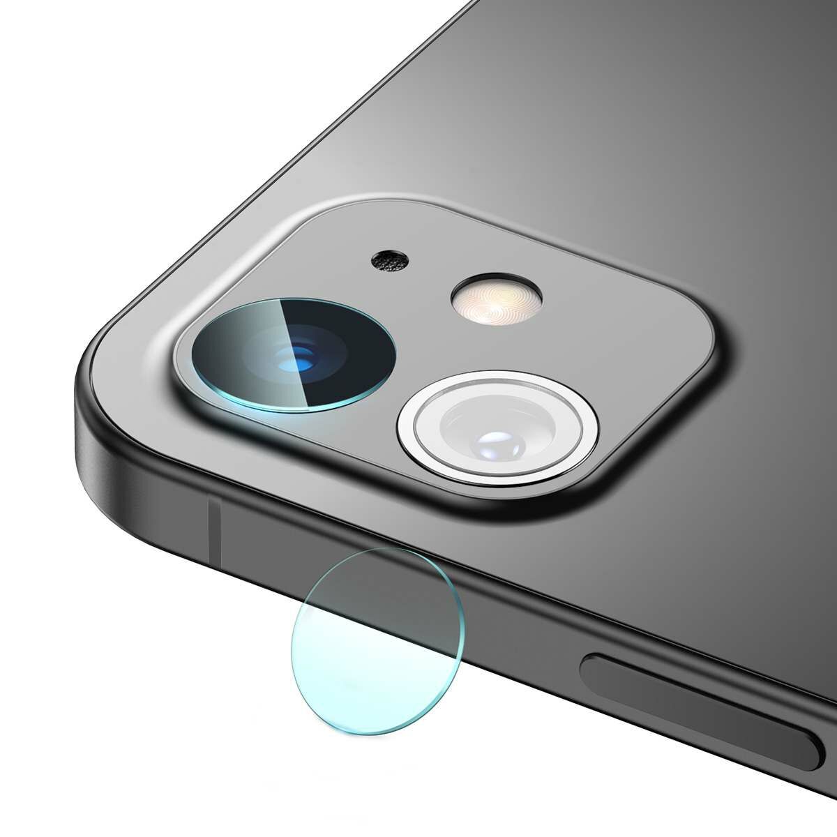 Kép 16/18 - Baseus iPhone 12 mini Kamera hátsó lencsevédő 0.25mm (2db / csomag) átlátszó (SGAPIPH54N-JT02)