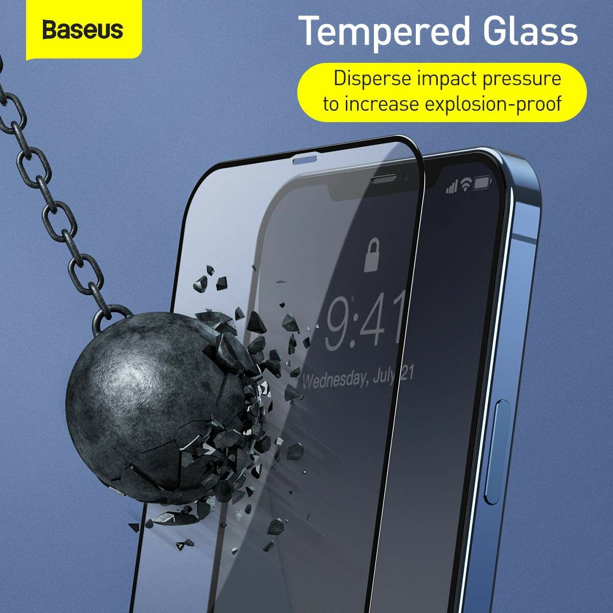 Kép 6/16 - Baseus iPhone 12 mini 0.25 mm, teljes felületre, edzett üveg (2 db), fekete (SGAPIPH54N-KC01)