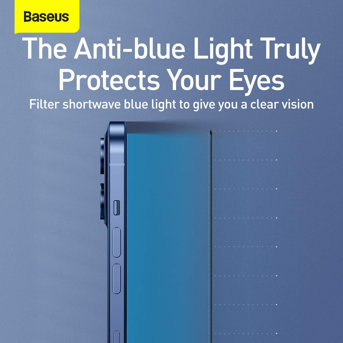 Kép 8/18 - Baseus iPhone 12 mini 0.3 mm, teljes felületre, edzett üveg, kékfény szűrős (2db + keret), fekete (SGAPIPH54N-KN01)