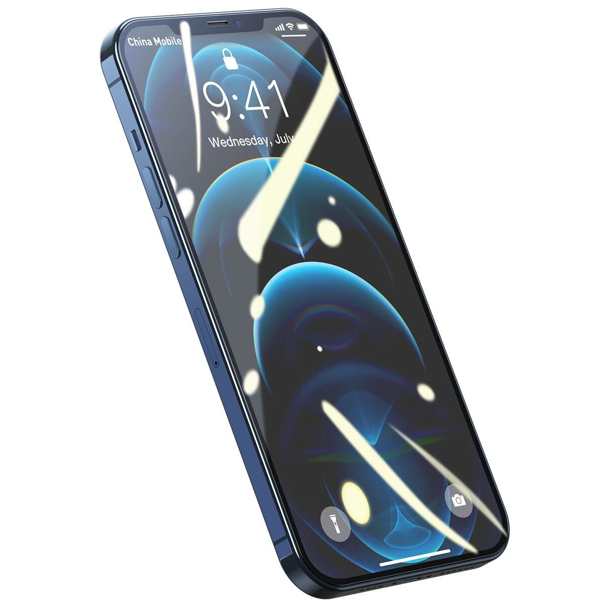 Kép 12/18 - Baseus iPhone 12 mini 0.3 mm, teljes felületre, edzett üveg, kékfény szűrős (2db + keret), fekete (SGAPIPH54N-KN01)