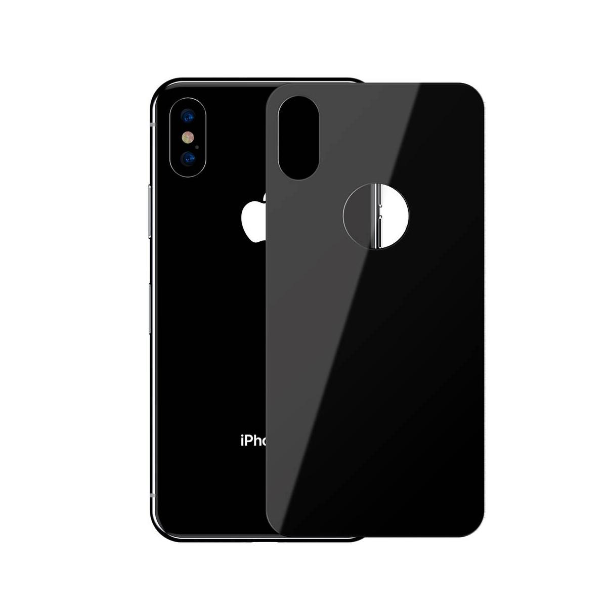 Kép 2/9 - Baseus iPhone XS (5.8") 0.3 mm, teljes lefedésre edzett üveg hátlap védő fólia, fekete (SGAPIPH58-BM01)