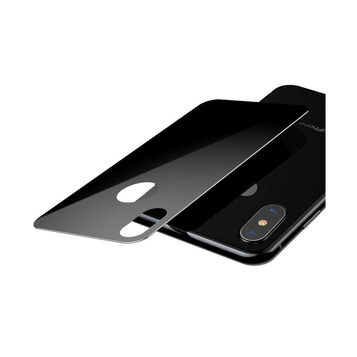 Kép 4/9 - Baseus iPhone XS (5.8") 0.3 mm, teljes lefedésre edzett üveg hátlap védő fólia, fekete (SGAPIPH58-BM01)