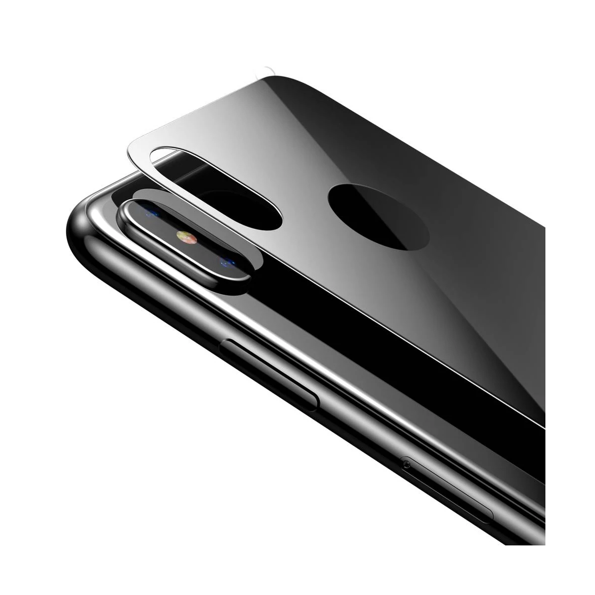 Kép 5/9 - Baseus iPhone XS (5.8") 0.3 mm, teljes lefedésre edzett üveg hátlap védő fólia, fekete