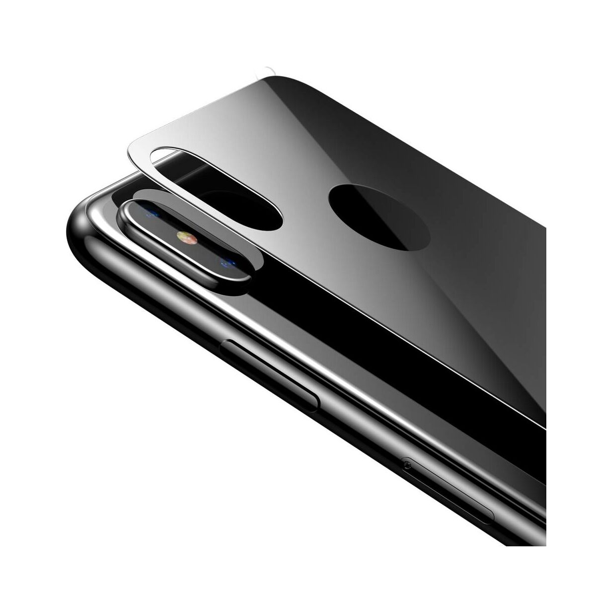 Kép 5/9 - Baseus iPhone XS (5.8") 0.3 mm, teljes lefedésre edzett üveg hátlap védő fólia, fekete (SGAPIPH58-BM01)