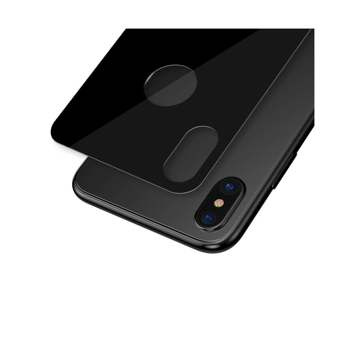 Kép 6/9 - Baseus iPhone XS (5.8") 0.3 mm, teljes lefedésre edzett üveg hátlap védő fólia, fekete (SGAPIPH58-BM01)