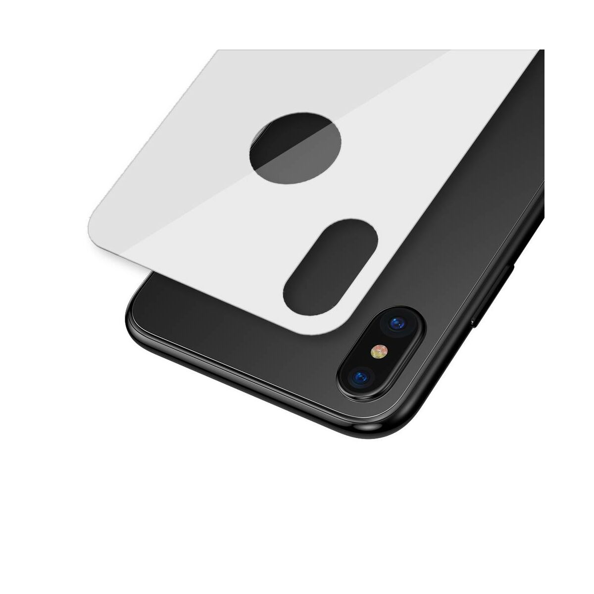 Kép 6/9 - Baseus iPhone XS (5.8") 0.3 mm, teljes lefedésre edzett üveg hátlap védő fólia, fehér (SGAPIPH58-BM02)