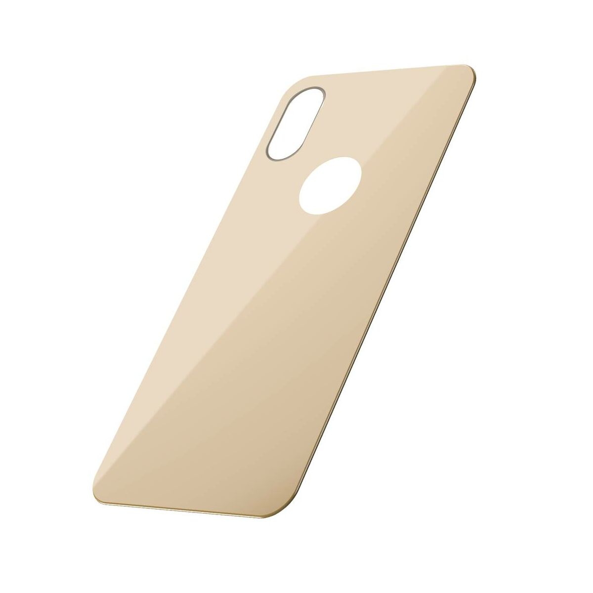 Kép 3/8 - Baseus iPhone XS (5.8") 0.3 mm, teljes lefedésre edzett üveg hátlap védő fólia, arany (SGAPIPH58-BM0V)