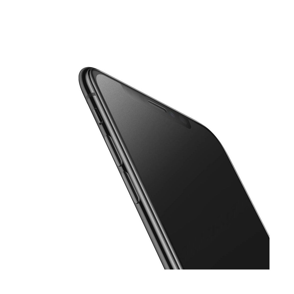 Kép 2/9 - Baseus iPhone XS (5.8") 0.3 mm, teljes felületre lekerekített matt edzett üveg, fekete (SGAPIPH58-KM01)
