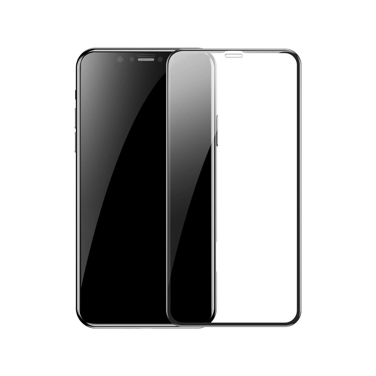 Kép 2/13 - Baseus iPhone 11 Pro (5.8") 0.3 mm, teljes felületre, (2db a csomagban) edzett üveg, fekete (SGAPIPH58S-KC01)