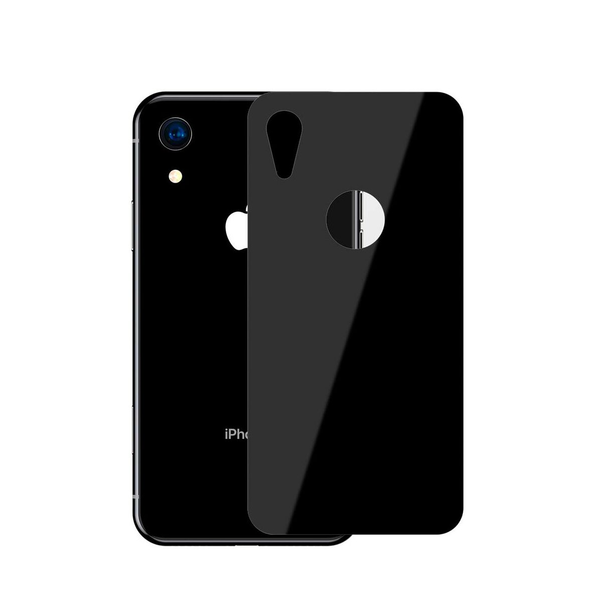 Kép 2/9 - Baseus iPhone XR/ 11 (6.1") 0.3 mm, teljes felületre edzett üveg hátlap védő fólia, fekete (SGAPIPH61-BM01)
