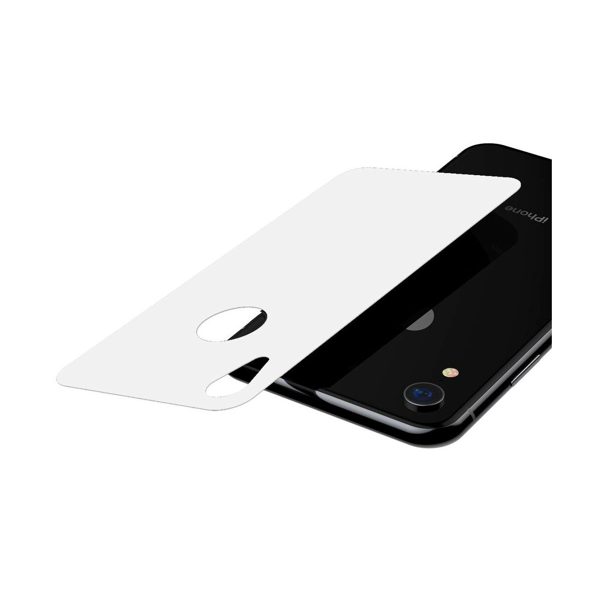 Baseus iPhone XR/ 11 (6.1") 0.3 mm, teljes felületre edzett üveg hátlap védő fólia, fehér (SGAPIPH61-BM02)