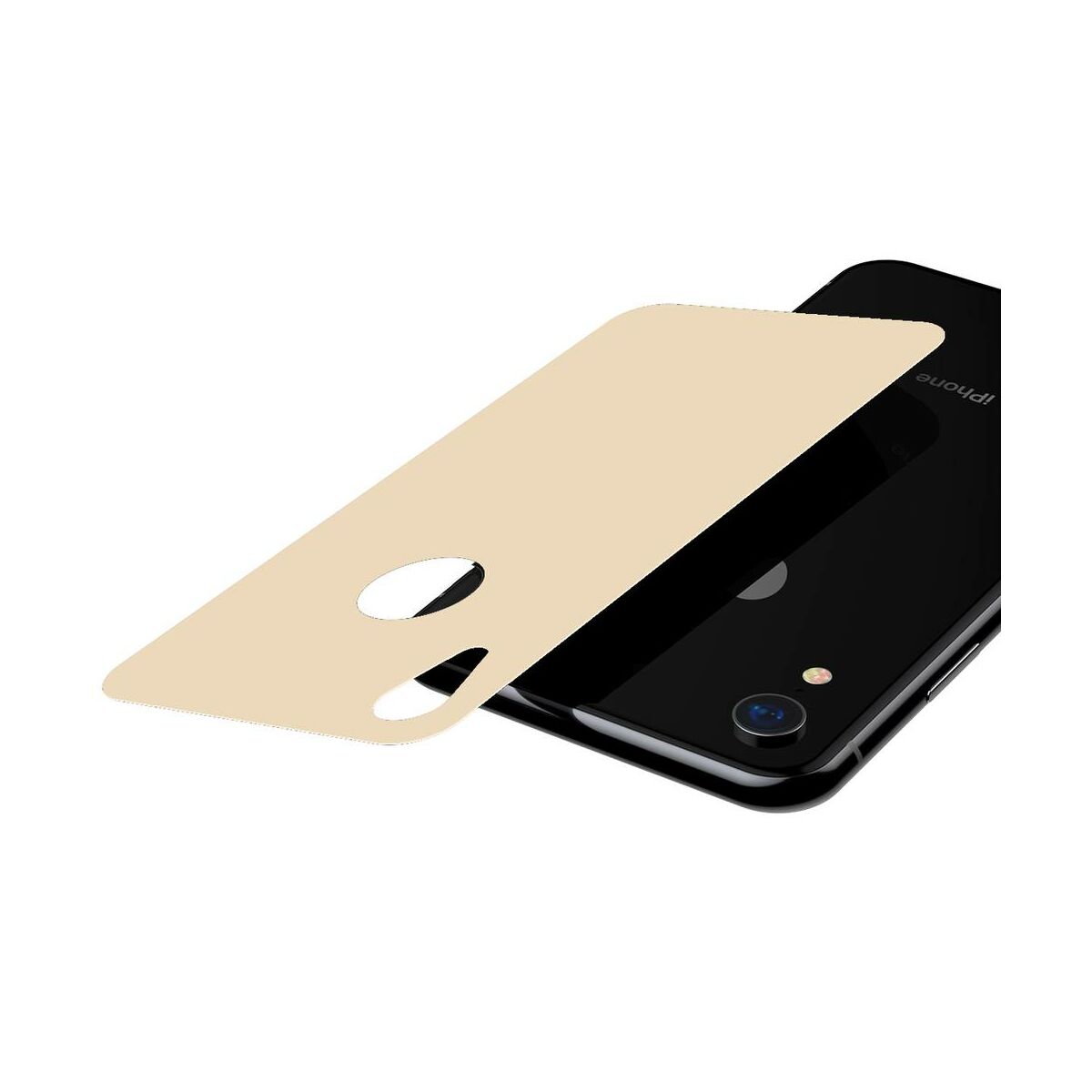 Kép 4/9 - Baseus iPhone XR/ 11 (6.1") 0.3 mm, teljes felületre edzett üveg hátlap védő fólia, arany (SGAPIPH61-BM0V)