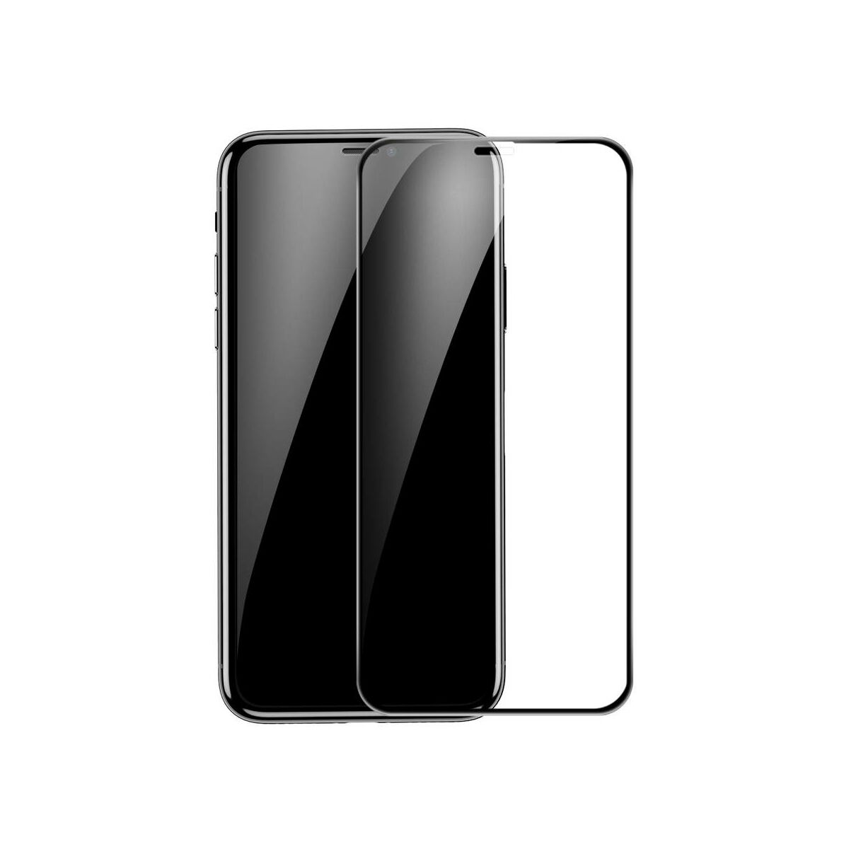 Kép 4/9 - Baseus iPhone XS Max (6.5") 0.3 mm, Rigid-lekerekített, teljes felületre, edzett üveg kijelzővédő fólia, fekete (SGAPIPH65-AJG01)
