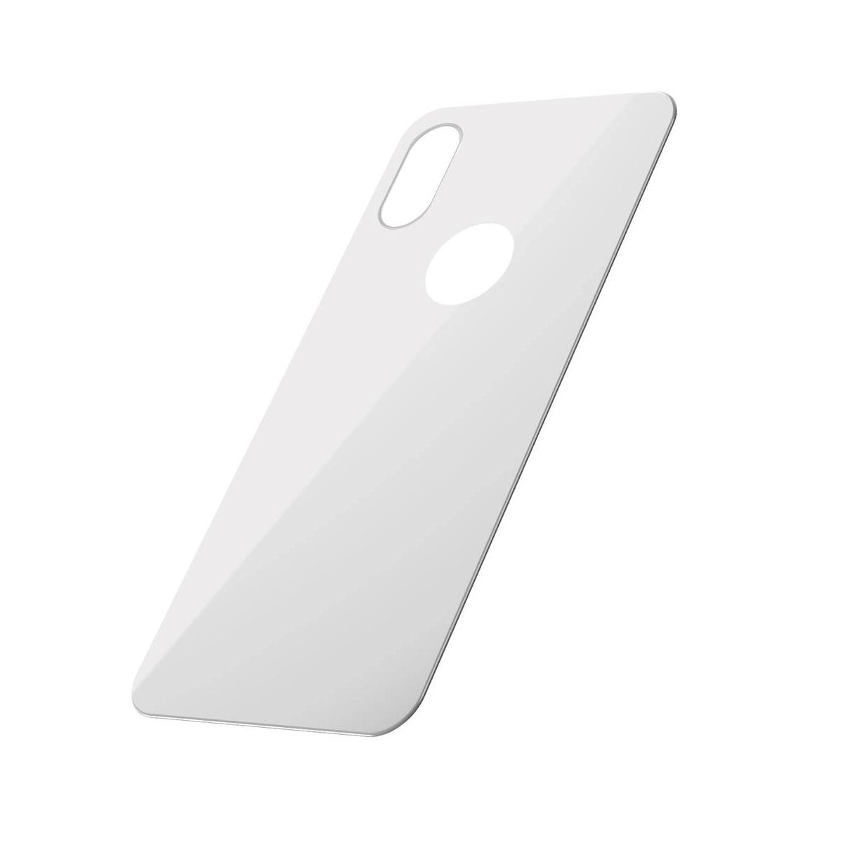 Kép 3/9 - Baseus iPhone XS Max (6.5") 0.3 mm, teljes lefedésre, edzett üveg hátlap védő fólia, fehér (SGAPIPH65-BM02)