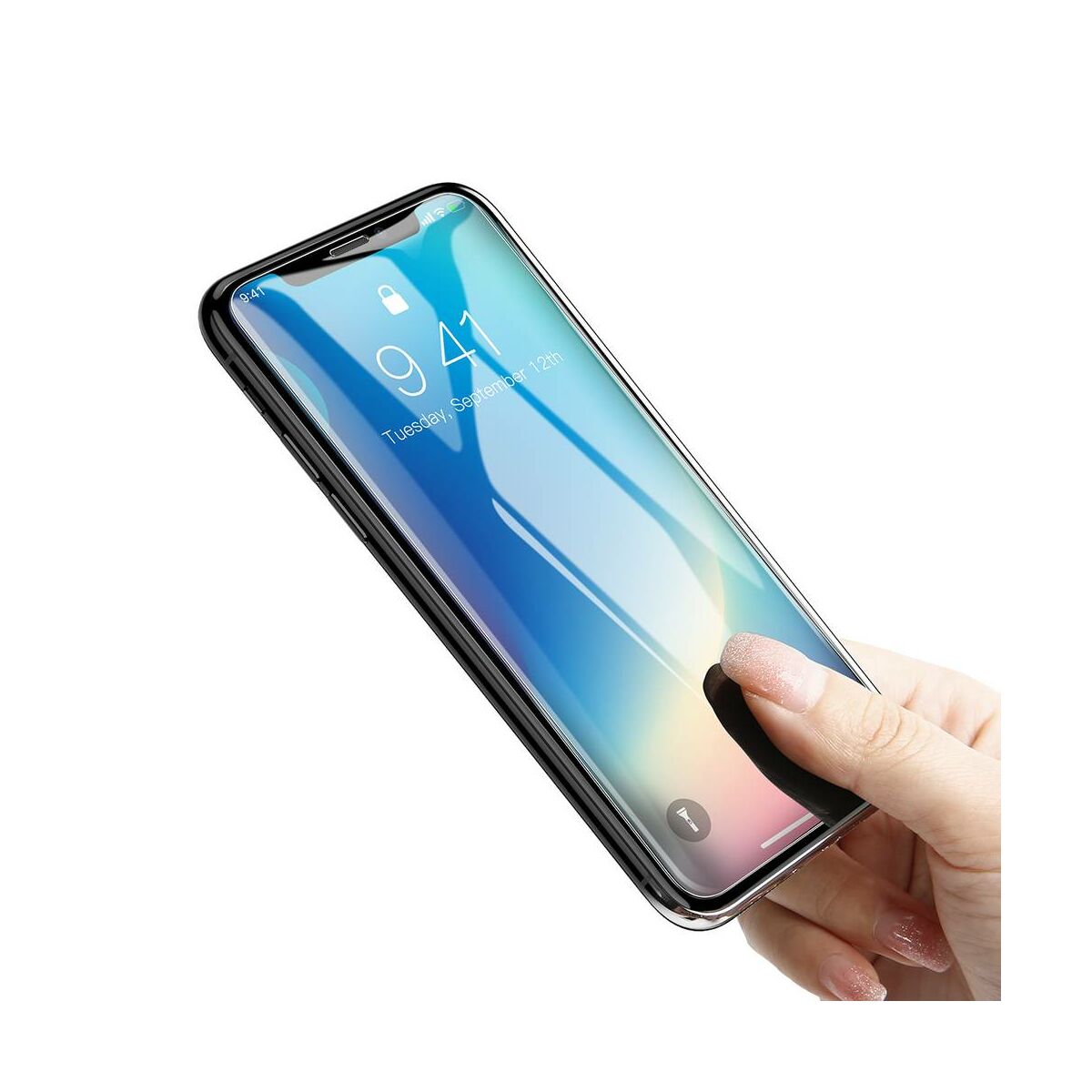 Kép 5/8 - Baseus iPhone XS Max (6.5") 0.3 mm, edzett üveg kijelzővédő fólia, átlátszó (SGAPIPH65-ES02)