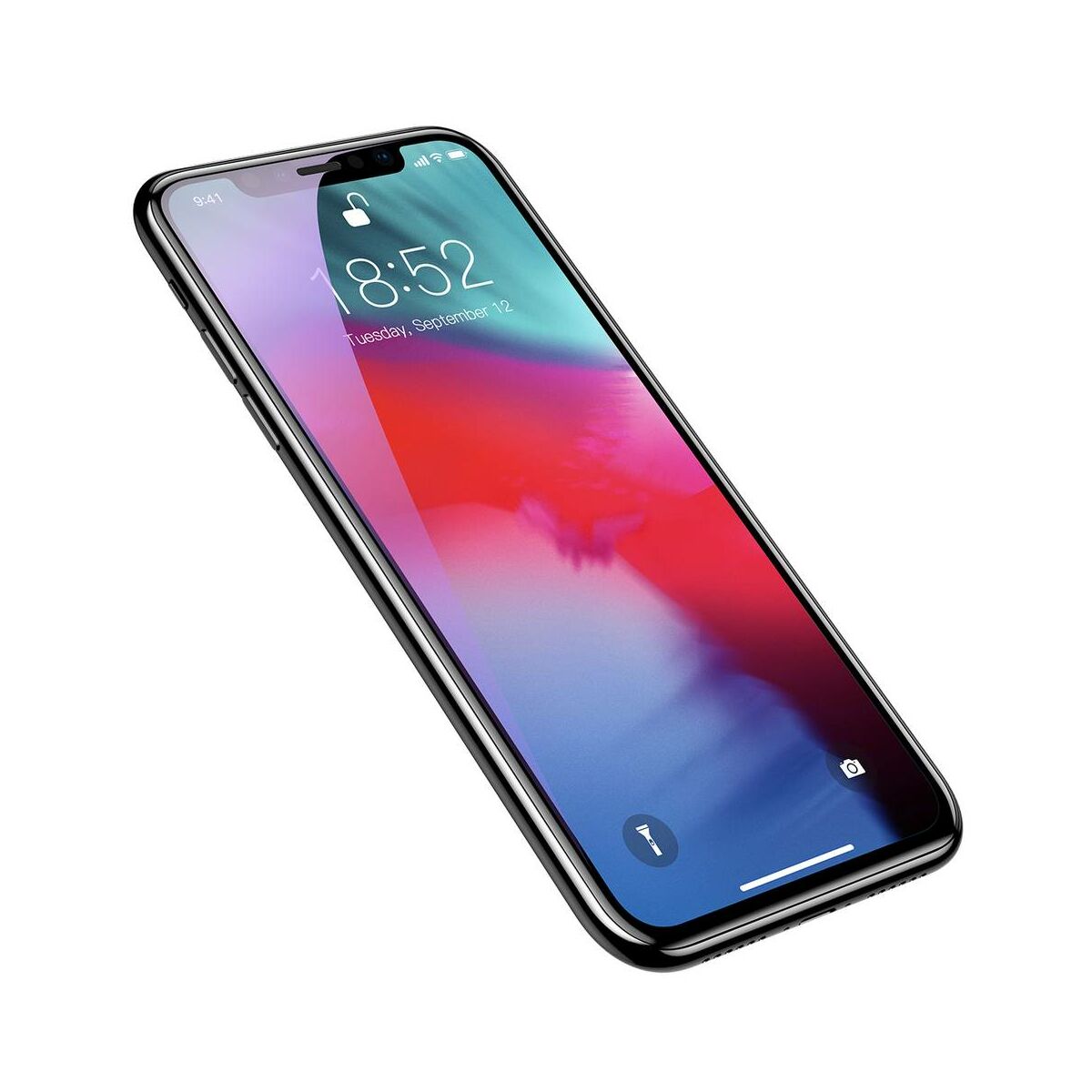 Kép 2/10 - Baseus iPhone XS Max (6.5") 0.3 mm, teljes felületre kékfény szűrős, edzett üveg kijelzővédő fólia, fekete (SGAPIPH65-KD01)