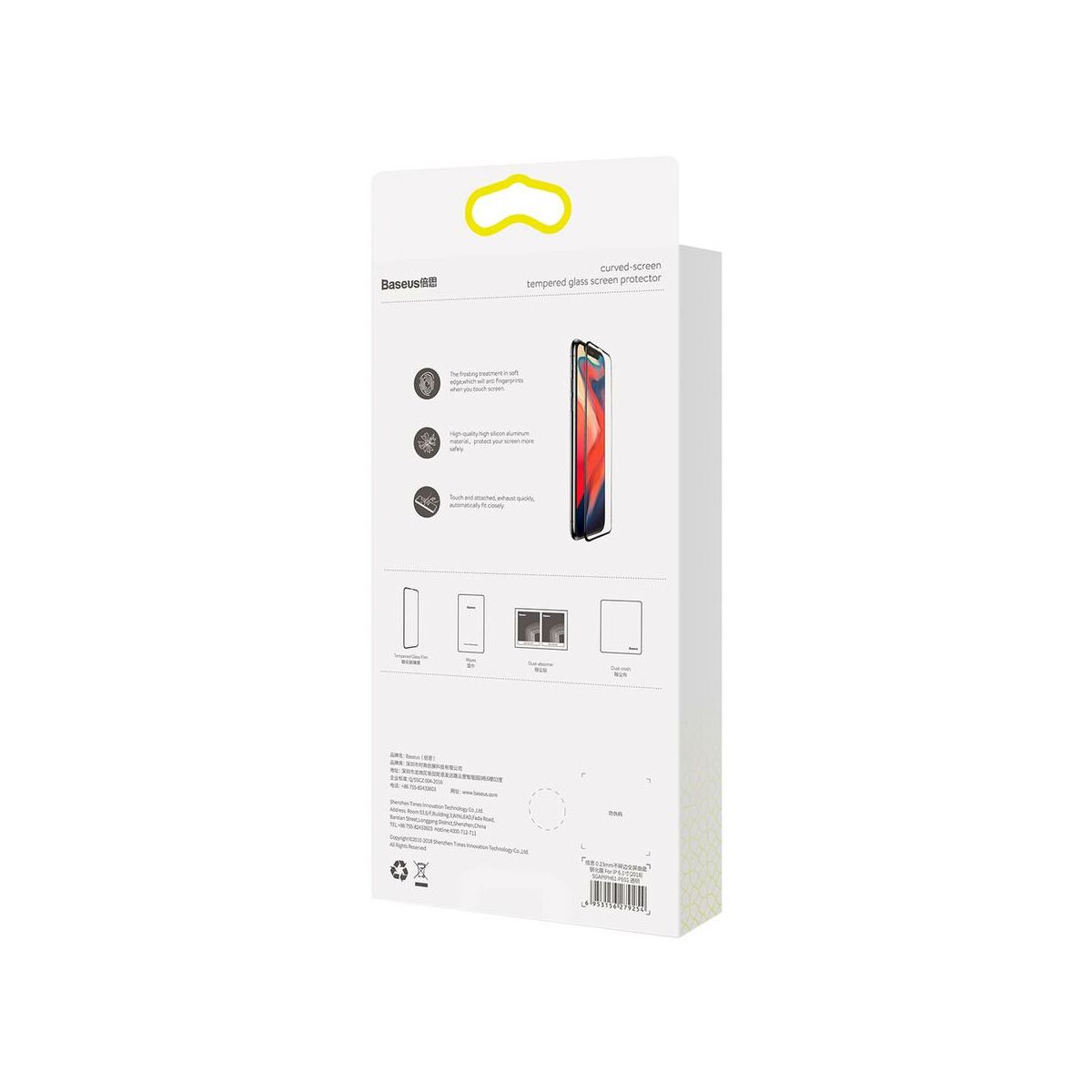 Kép 3/9 - Baseus iPhone XS Max (6.5") 0.23 mm, repedésálló teljes felületre, edzett üveg kijelzővédő fólia, fekete (SGAPIPH65-PE01)