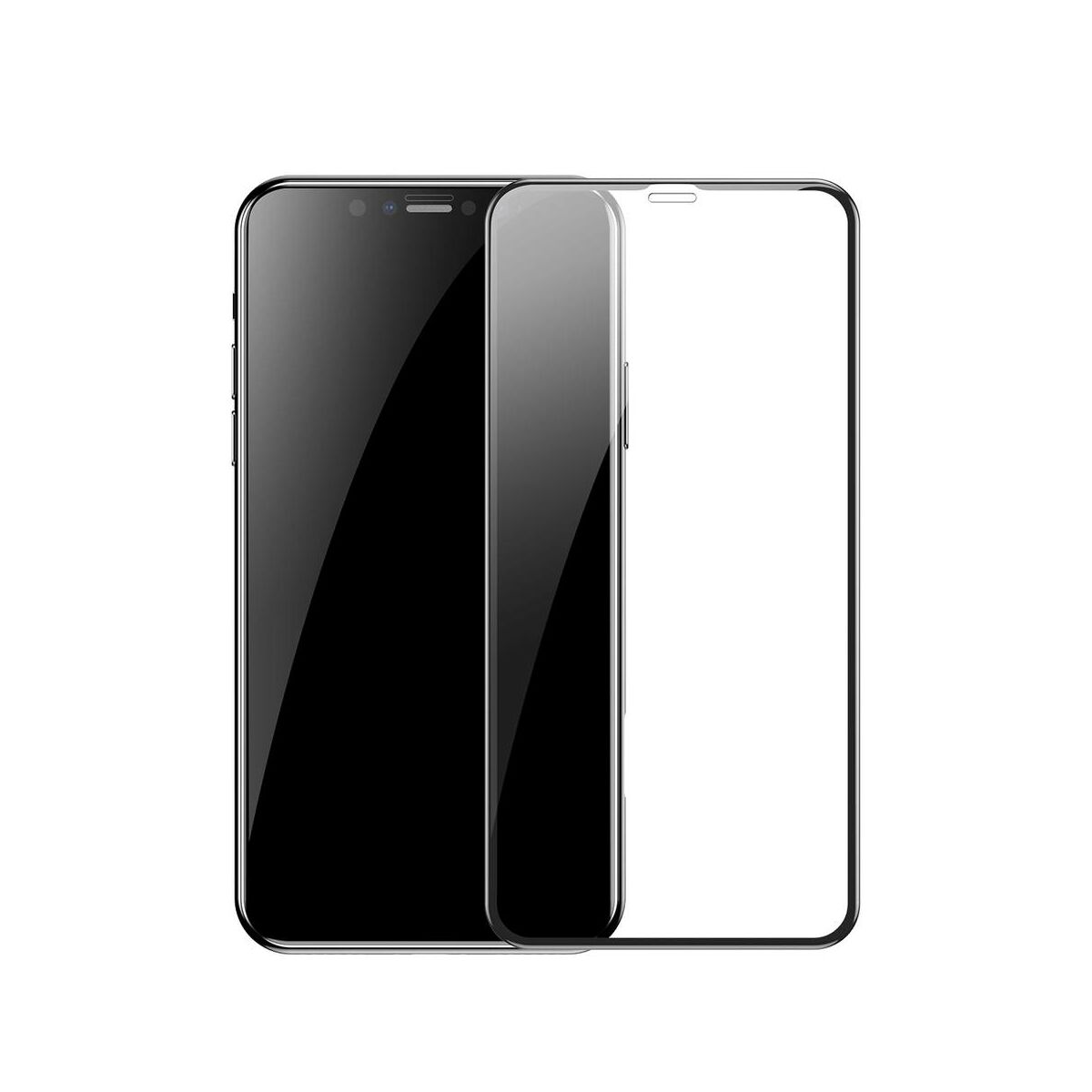 Kép 9/9 - Baseus iPhone XS Max (6.5") 0.23 mm, repedésálló teljes felületre, edzett üveg kijelzővédő fólia, fekete (SGAPIPH65-PE01)