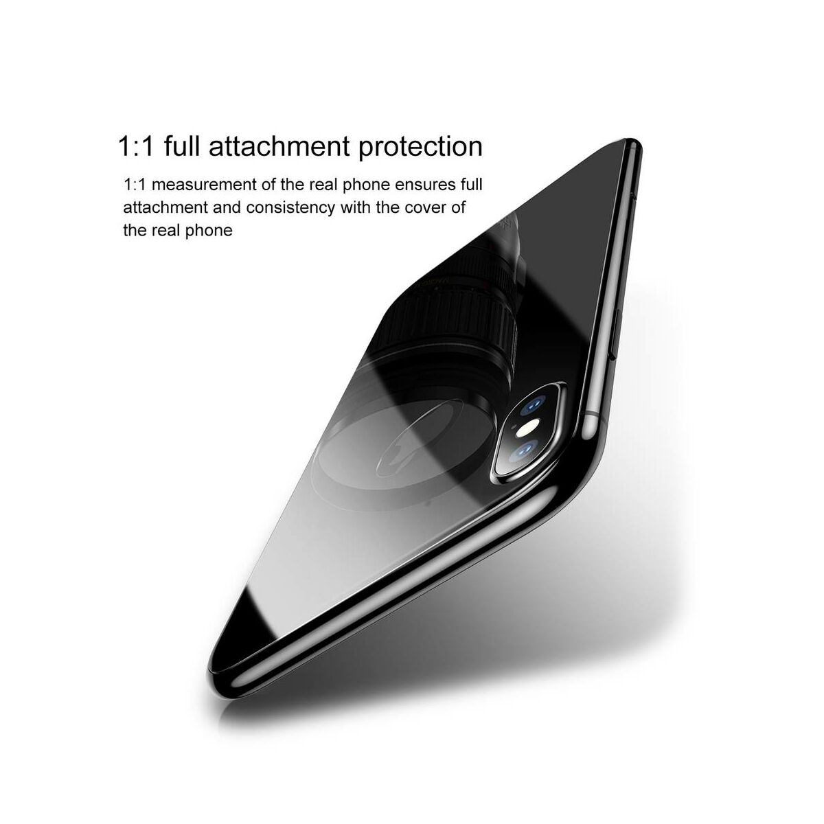 Kép 4/9 - Baseus iPhone XS Max (6.5") 0.3 mm, üveg fólia szett (előlap + hátlap), fekete (SGAPIPH65-TZ01)