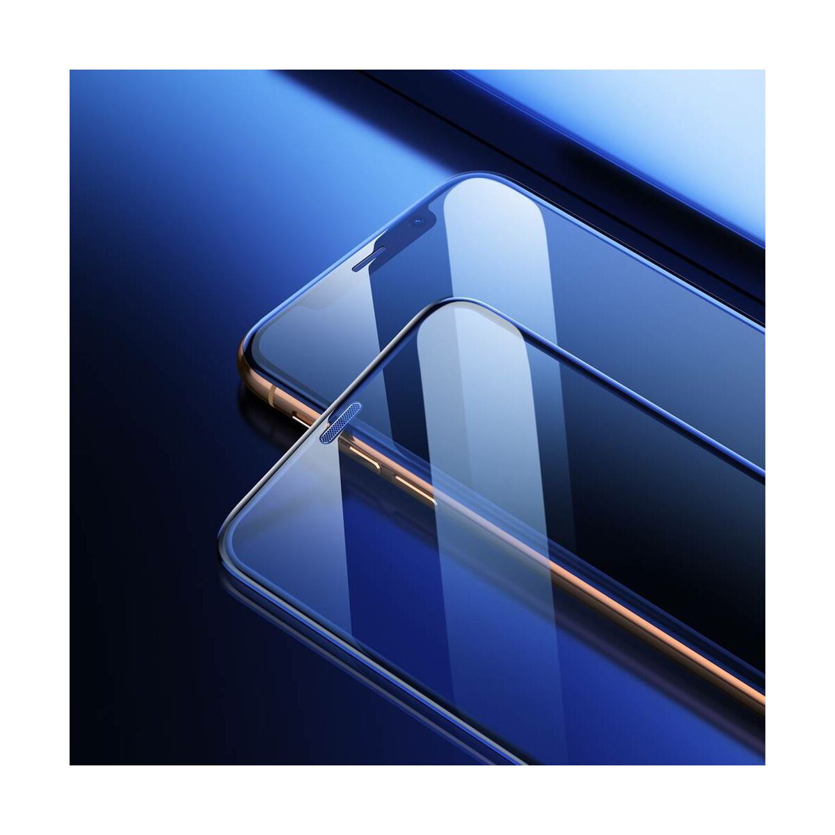 Kép 8/9 - Baseus iPhone XS Max (6.5") 0.23 mm, teljes felületre lekerekített edzett üveg, por elleni védelem fekete (SGAPIPH65-WA01)